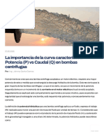 Curva Característica Potencia Vs Caudal en Bombas Centrifugas