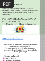 Los Informes Evaluativos en El Nivel Inicial