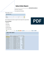 Sales Order Report Development