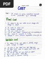 Cost - Handwritten Notes - (Aarambh 2024)