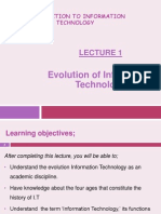 Lecture 1 - Evolution of I.T