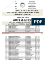 CARFD Garoua Liste Candidats 2023