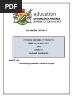 Ehlanzeni District Gr11 Control Test 2024 Marking Guidelines