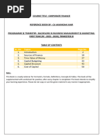 Study Material For Corporate Finance