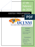 Costos Y Presupuestos, Seccion 2: 17 de Febrero de 2024