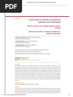 Cuentos para La Inclusión y El Cambio de Actitudes Hacia La Diversidad