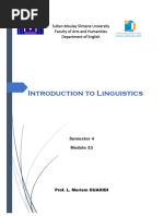 1 - M23 - S4, Intro. To Linguistics, Gr. 3&4, Pr. Ouahidi