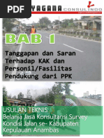 Tanggapan Dan Saran Kak Survey Kondisi Jalan