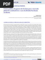 O Risco Político Da Guerra Da Ucrânia para o Mercado Global de Combustíveis - o Caso Da British Petroleum Na Rússia