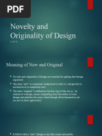 Novelty and Originality of Design Unit 2