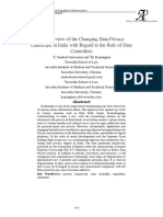 An Overview of The Changing Data Privacy Landscape in India With Regard To The Role of Data Controllers