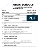 DAV Science Class 5 Pre Mid Term 2022-23