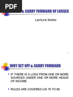 Set Off & Carry Forward of Losses: Lecture Notes