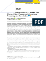 Collocational Processing in L1 and L2 The Effects of Word Frequency Collocational