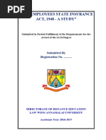 THE EMPLOYEES STATE INSURANCE ACT, 1948-ANALYTICAL STUDY Dissertation