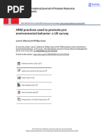 HRM Practices Used To Promote Pro Environmental Behavior A UK Survey