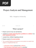 Project Analysis and Management