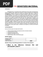 Module-Vi:: Sensitized Material