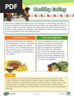 Healthy Eating Reading Comprehension