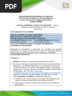 Guía de Actividades y Rúbrica de Evaluación - Unidad 1 - Tarea 2 - Indagación Sobre Diferentes Fuentes de Energías Alternativas