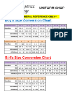 Sock Shoe Sizes Cross Reference