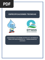 Especificaciones Tecnicas para Adquisición de Electrobomba