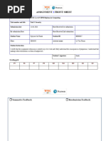 Assignment 2 - Frontsheet - Security