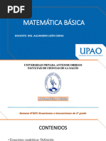 Sesión Nº02T - Ecuaciones e Inecuaciones de 2° Grado