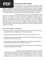 Examine The Role of Climatologist and Meteorologist