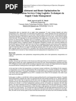 Vehicle Allotment and Route Optimization For Transportation Services Using Logistics Techniques in Supply Chain Management