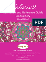 Baby Lock Solaris 2 BLSA2 Embroidery Guide