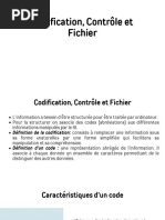 Codification, Contrôle Et Fichier