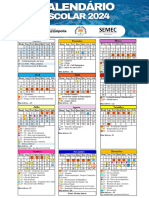 Calendário Escolar 2024 Semec