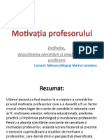 Motivația Profesorului