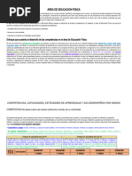 Matriz de Competencias, Capacidades, Desempeños de Area de Educacion Fisica