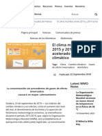 OMM (2019) El Clima Mundial: Entre 2015 y 2019 Se Ha Acelerado El Cambio Climático - Organización Meteorológica Mundial