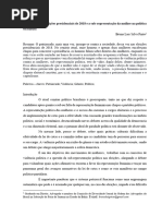 Ensaio Sobre As Eleições Presidenciais de 2018 e A Sub-Representação Da Mulher Na Política Brasileira