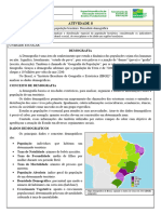 Atividade 8 7o Ano GEO Caracteristicas e Dinamica Da Populacao Brasileira Densidade Demografica