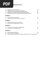 Photosynthesis and Respiration Test 1