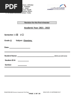 Grade 8 Chemistry Semister 1 2021-2022