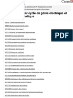 Cours de Premier Cycle en Génie Électrique Et en Génie Informatique