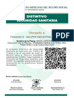 Distintivo Seguridad Sanitaria GALIPER INDUSTRIAL