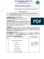 Especifcaciones Tecnicas 1 de Pizarra Acrilica