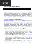 Homomorphic Encryption