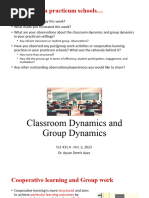 431 Classroom Dynamics