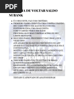 Esquema de Voltar Saldo Nubank