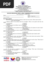 Oral Comm. Exam 1ST Sem Second Quarter