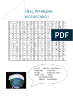 Global Warming Wordsearch Wordsearches - 77782