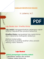 Ir LUBENA M T 08032024113958 Dasar Kinetika Persamaan Kecepatan Reaksi