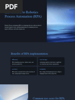 Introduction To Robotics Process Automation RPA